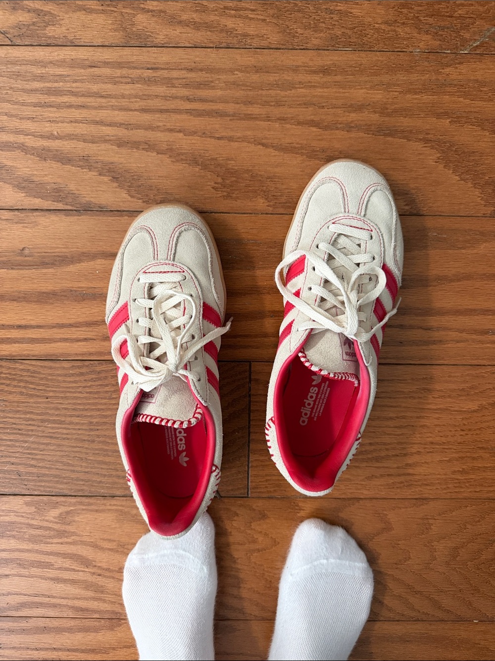 adidas Beige and Pink Women's Retro Court Sneaker